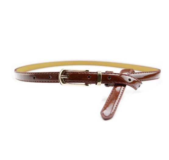 Belt Pin Buckle Ladies Patent Leather Pu