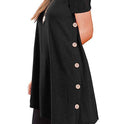 Short sleeve irregular skirt buttons