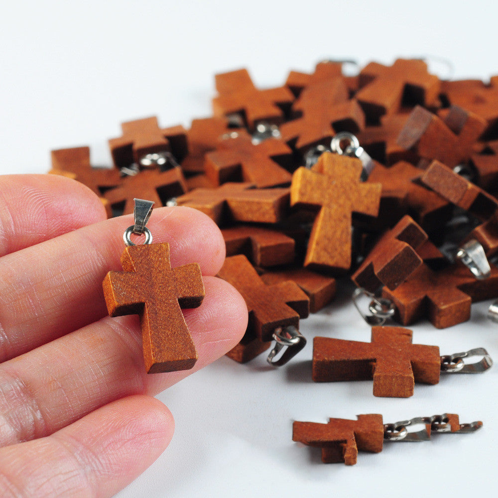 Men's DIY Wooden Cross Pendant