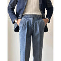 Denim Drooping Straight Curling Suit Pants