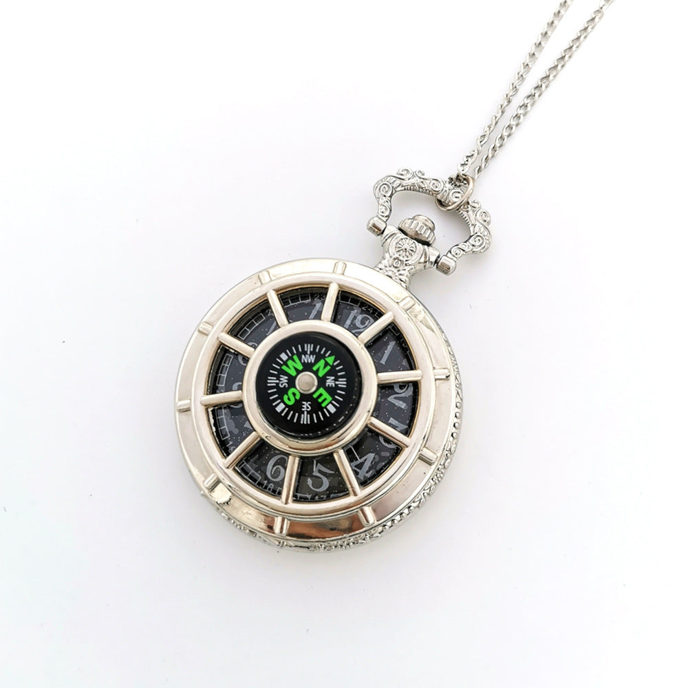 Compass Pocket Watch Necklace Ornament