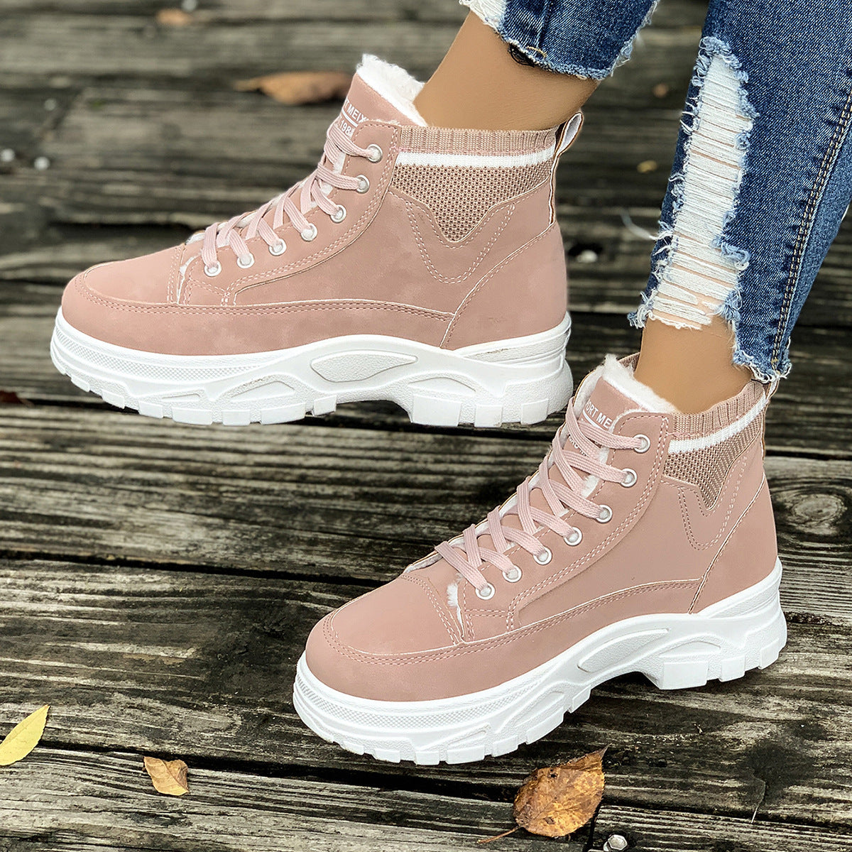 Women's Fleece Ined Warm Rubber Ankle Boots