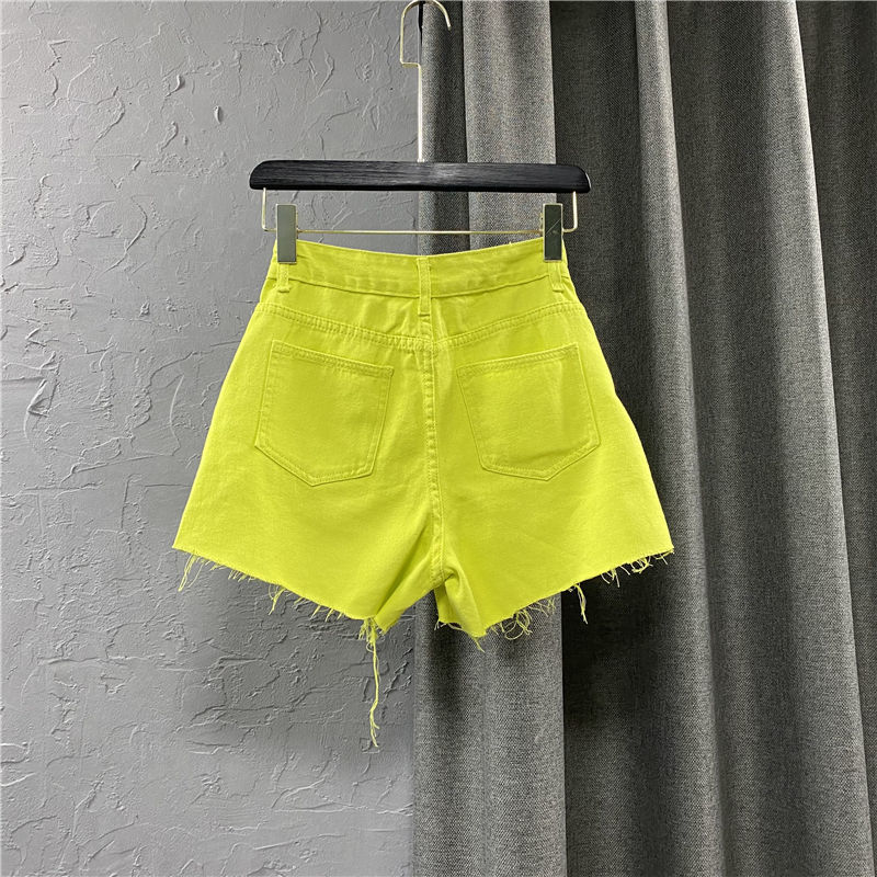 Ripped Denim Shorts Women's Fashion High Waist Loose Hot Pants