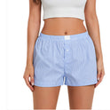 Women's Casual Plaid Cotton Arrow Pants Loose Four-corner Button Shorts