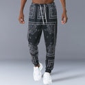 Retro Printed Jogging Pants Casual Sweatpants