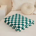 Chessboard Grid Flannel Blanket Square Thickened Milk Flannel Blanket