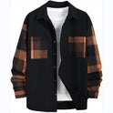 Autumn New Plaid Colorblock Long Sleeve Men's Casual Shirt