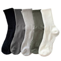 Socks Men's Spring And Autumn New Pure Color Casual Versatile Sports Style Comfortable Men's Mid-calf Length Sock