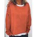 Solid Color Long Sleeve Casual Loose Top Women