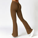 High-waist Quick-drying Fitness Sports Wide Legs Bootcut Trousers