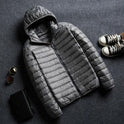 Men's Stand Collar Hooded Short Ultra-thin Down Jacket