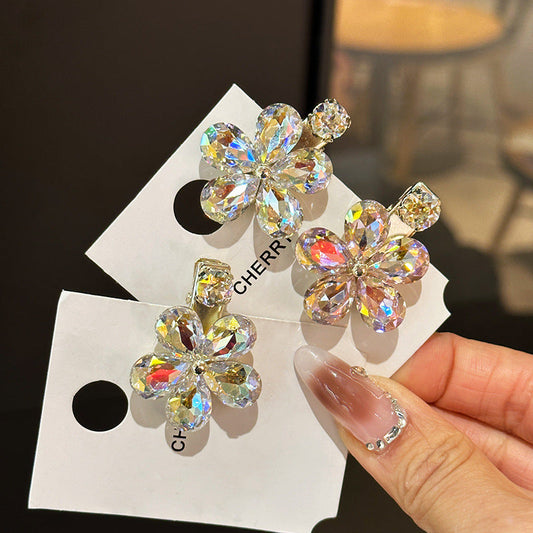 Fantasy Crystal Flowers Exquisite Side Barrettes