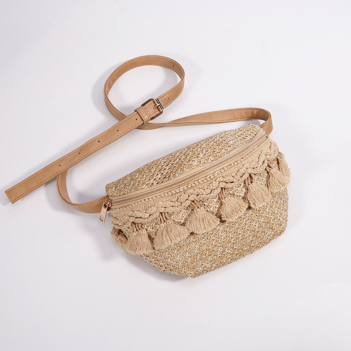 Small High Sense Straw Cross Body Bag Mini Chest Bag