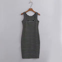 Striped Vest All-match Slim Slimming Sleeveless Dress