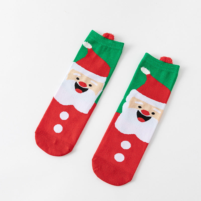 Cotton New Year Cartoon Stereo Ear Cute Elk Christmas Socks