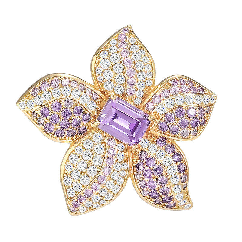 Purple Flower Brooch Beautifully Designed