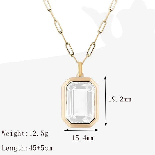 Zircon Pendant Clip Chain Jewelry