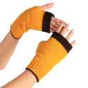 Half Finger Warm Color Wrist Wrap Warm Wool Gloves