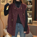 Classic Fleece Lamb Wool Mid-length Loose-fitting Waistcoat