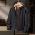 Men's Fleece Jacket Casual Hooded Lambswool Fleece Padded Coat