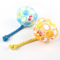 Dog Elastic Football Tug Of War Interactive Cotton Rope Ball Voice Cartoon Pet Ball Grinding Dog Toy