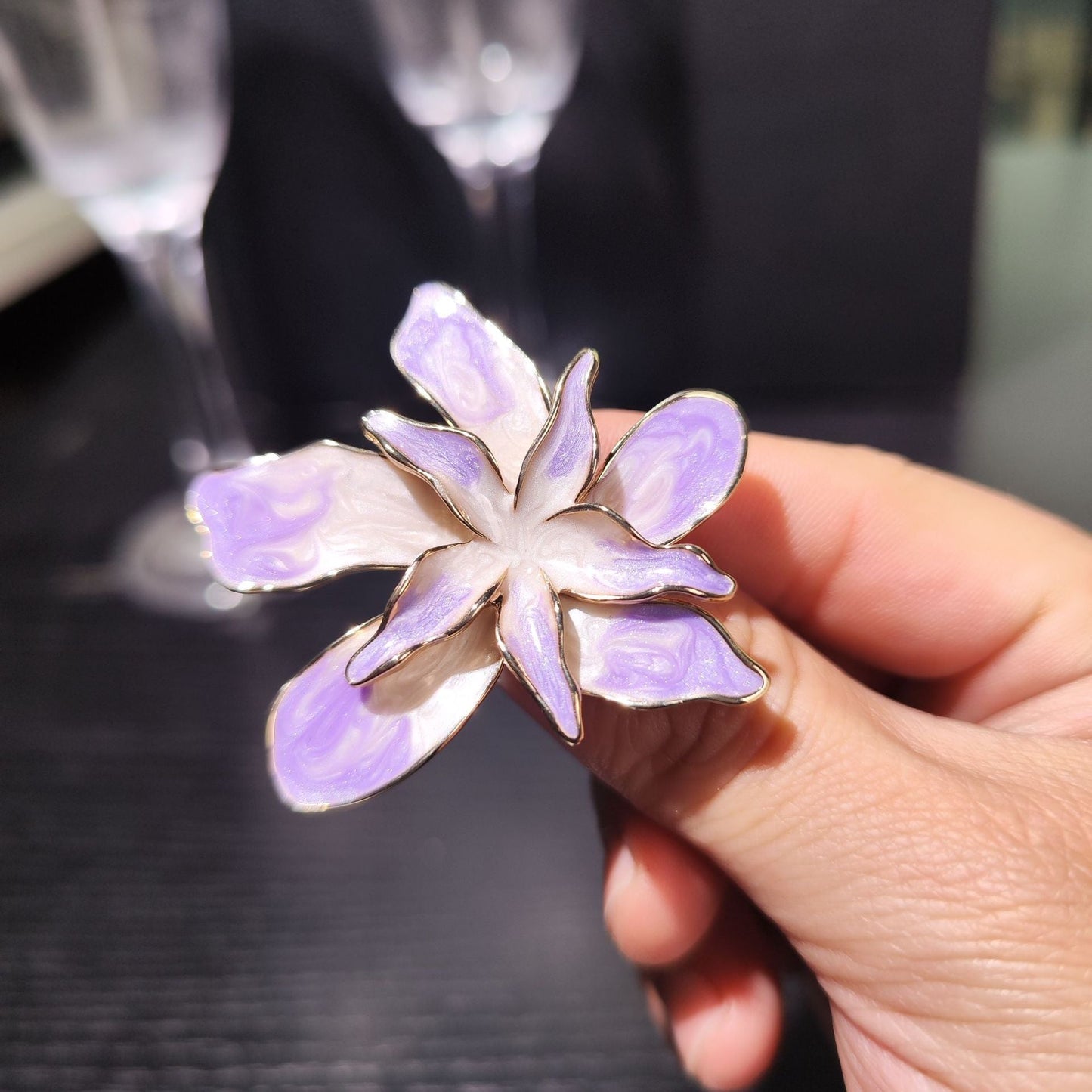 French Super Beautiful Bauhinia Brooch For Women