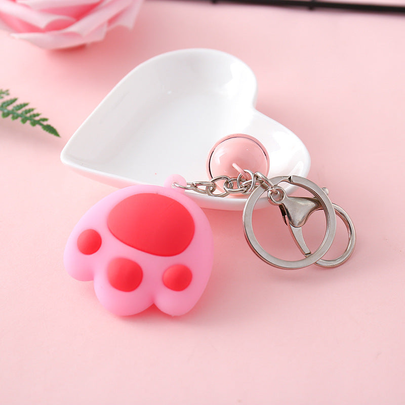 Cute Claw Series Bell Key Soft Rubber Car Pendant Female