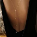 Minimal Diamond Embellished Back Chain Necklace