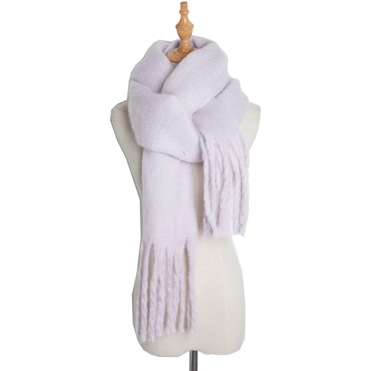 Mohair Twist Braid Plush Scarf For Women Winter Thickened