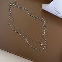 Women's Double-layer Twin Titanium Steel Necklace