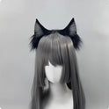 Black Cat Ears Plush Animal Ears Headband For Women