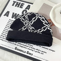 Hip Hop Warm Leisure Y2g Gothic Flower Knitted Hat