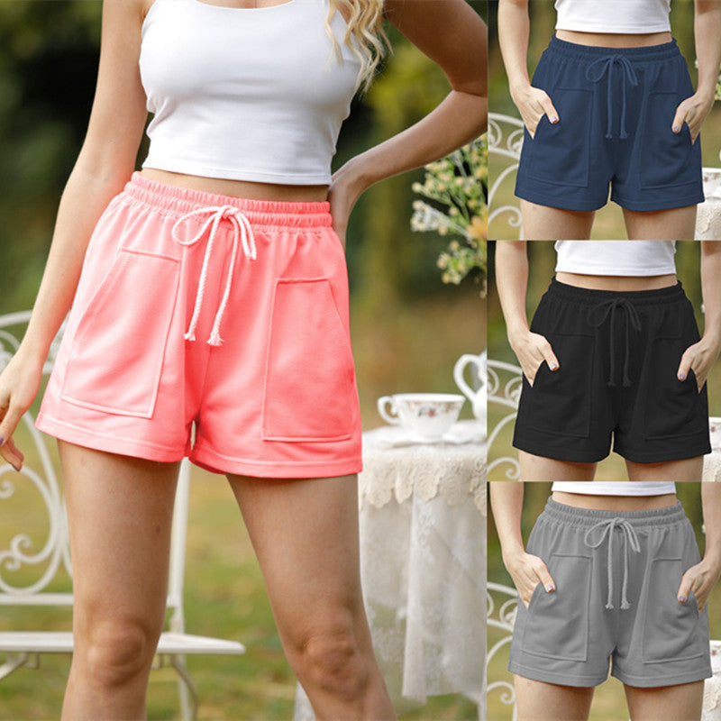 Women's Fashion Casual High Waist Lace-up Loose Shorts