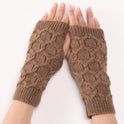 Fashion Short Knitted Wool Warm Half Finger Gloves