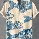 Men's Stand Collar Short Sleeve Shirt Linen