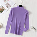 Slim Fit Half-high Collar Long Sleeves Bottoming Shirt Pure Color All-matching Sweater