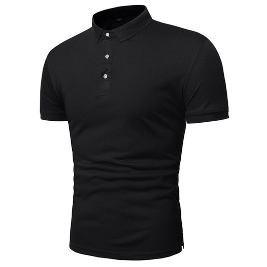 Men's Polo Shirt Lapel Short Sleeve Solid Color Top