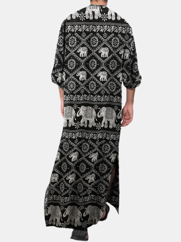 Casual Printed Long Long Sleeve Robe Dubai Robe