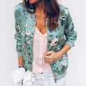 Fashion Printed Round Neck Zipper Long Sleeve Coat