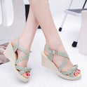 Fashion Korean Style Solid Color Sponge Cake With Fish Mouth Women's Sandals