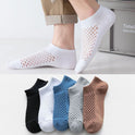 Men's Fashion Solid Color Low-cut Mesh Sweat-absorbing Cotton Socks