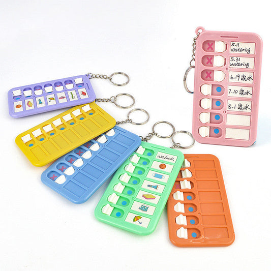 Self-discipline Punches Children's Growth Notebook Time Management Table Keychain