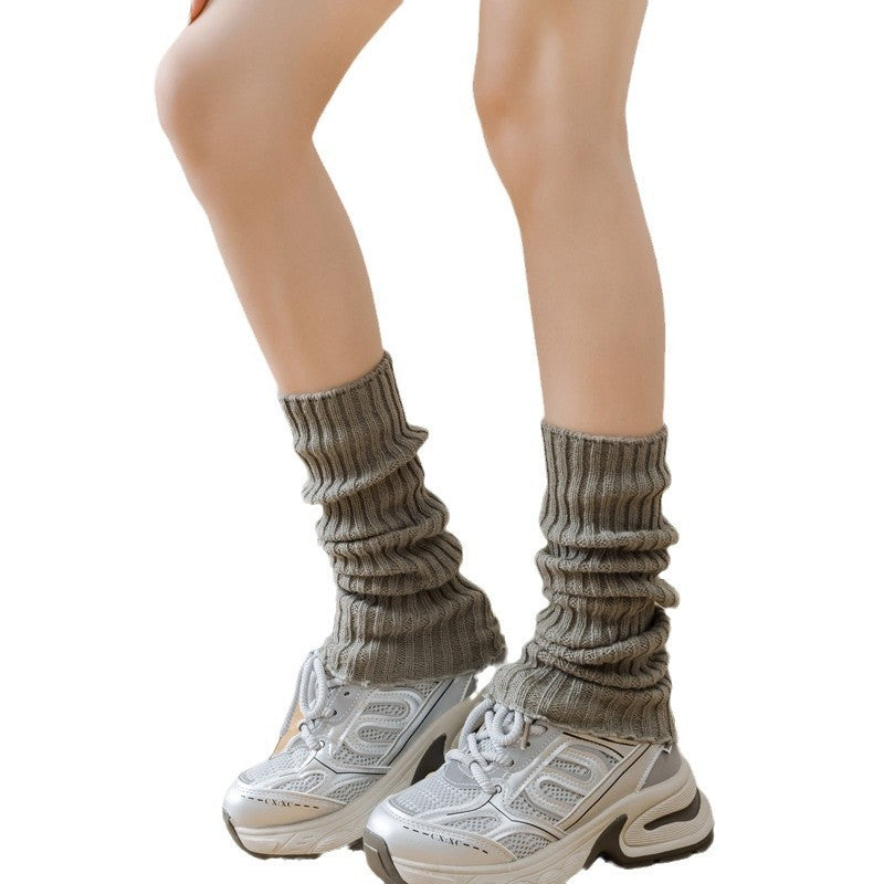 Knitted Warm Mid-calf Length Socks Y2g Harajuku Style Japanese College Style Female Leg Warmer