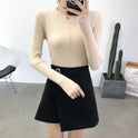 Low Round Neck Leaky Collarbone Knit Bottoming Shirt Slim Fit