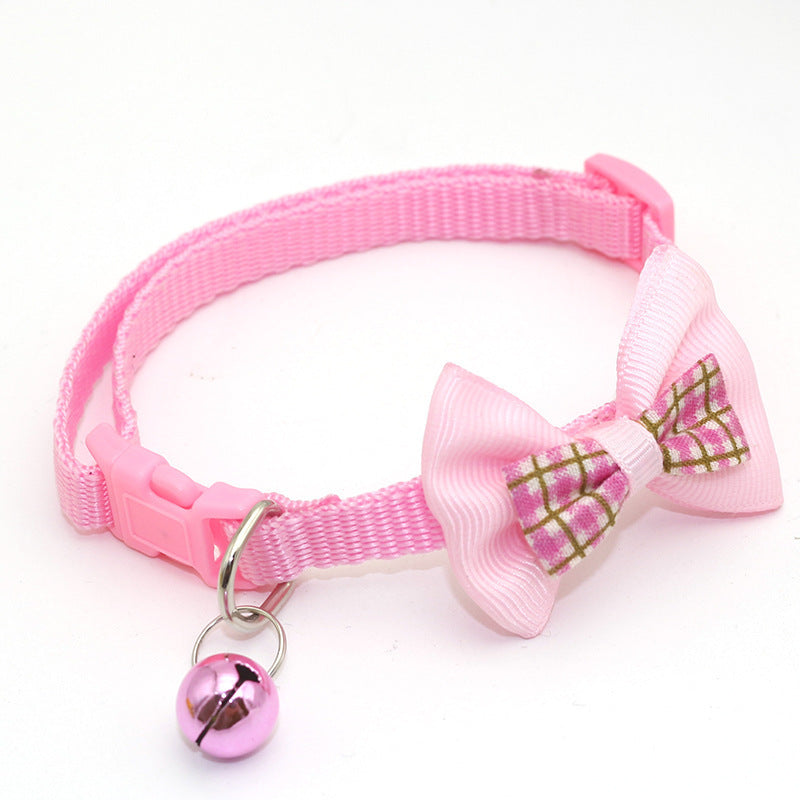 Pet Plaid Bow Collar Cat Cute