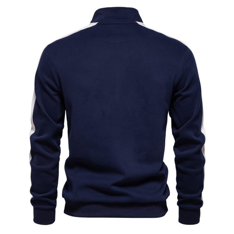 Stitching Men's Sports Sweater Casual Versatile Outerwear