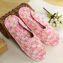 Women''s cotton quilted fabric soft bottom slippers