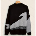 Autumn Winter Japanese Cartoon Whale Round Neck Men's Fashion Brand Couple Casual Loose All-matching Pullover Sweater