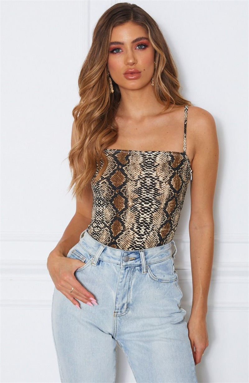 Leopard-print snake print sexy camisole