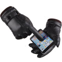 Wash Leather Gloves For Men With Velvet Touch Screen